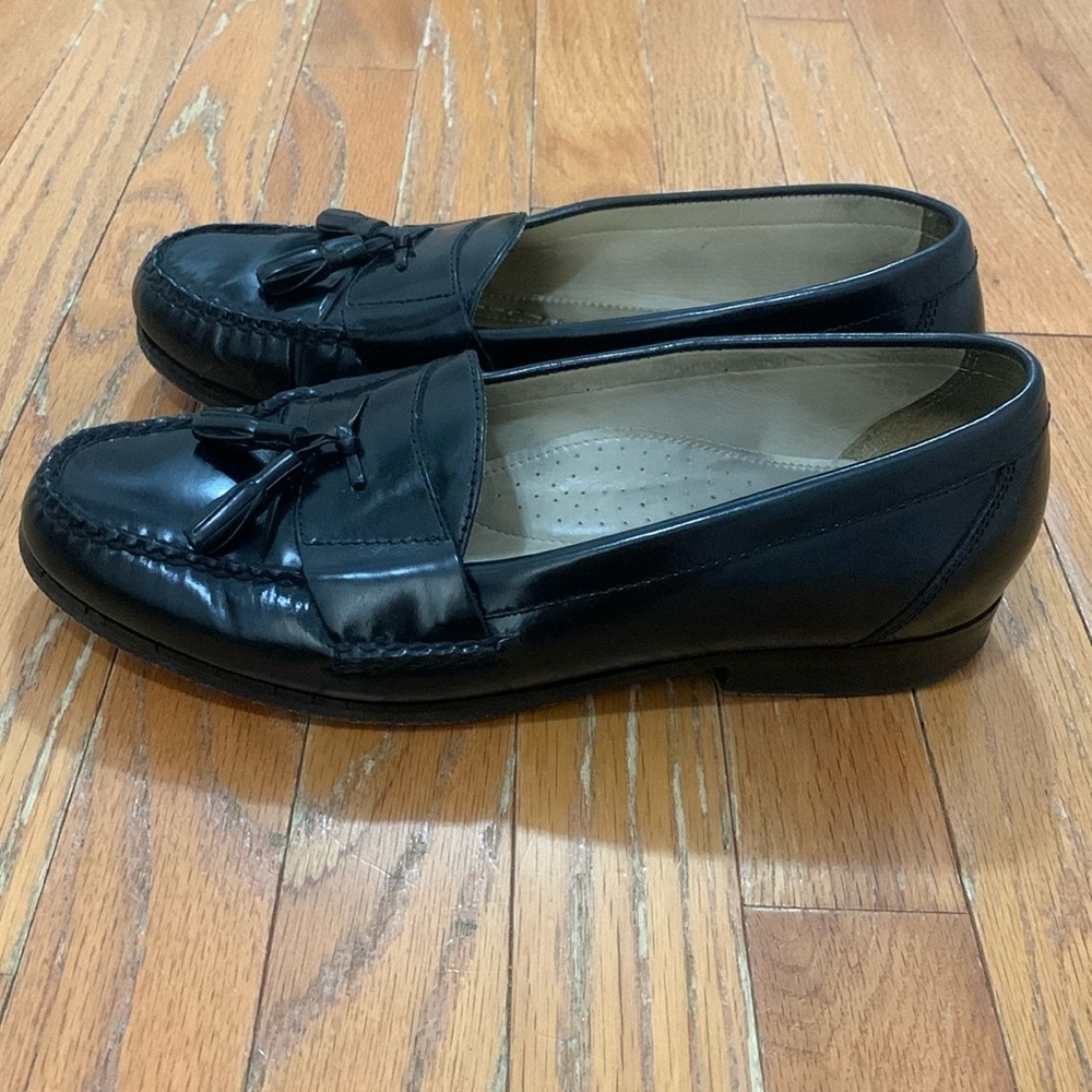 Men’s Bass Black‎ Tassle Loafers Size 9.5 EUC
